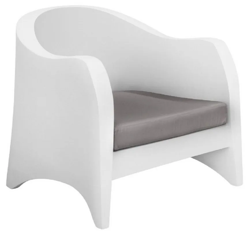 Neuheit Casa Padrino Luxus Gartensessel Matt Weiß / Dunkelgrau 79 x 72 x H. 73 cm - Wetterbeständiger Garten Terrassen Sessel - Hotel Möbel - Luxus Qualität