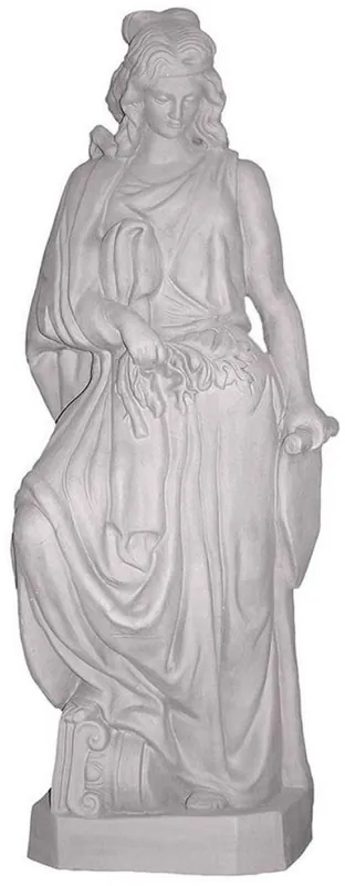 Casa Padrino Luxus Jugendstil Deko Skulptur Dame Grau H. 135 cm - Prunkvolle Keramik Statue - Handgefertigte Deko Figur - Garten & Terrassen Deko Accessoires Echt