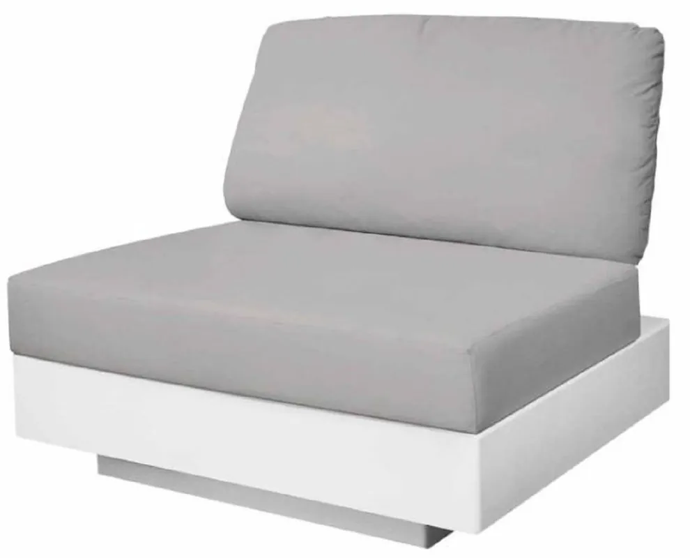 Zertifiziert Casa Padrino Luxus Gartensessel Grau / Matt Weiß 70 x 90 x H. 70 cm - Wetterbeständiger Garten Terrassen Sessel - Hotel Möbel - Luxus Qualität