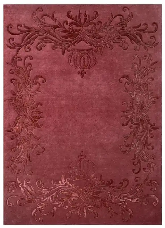 Zertifiziert Pompöös by Casa Padrino Luxus Barock Teppich Krone von Harald Glööckler Bordeauxrot 200 x 300 cm