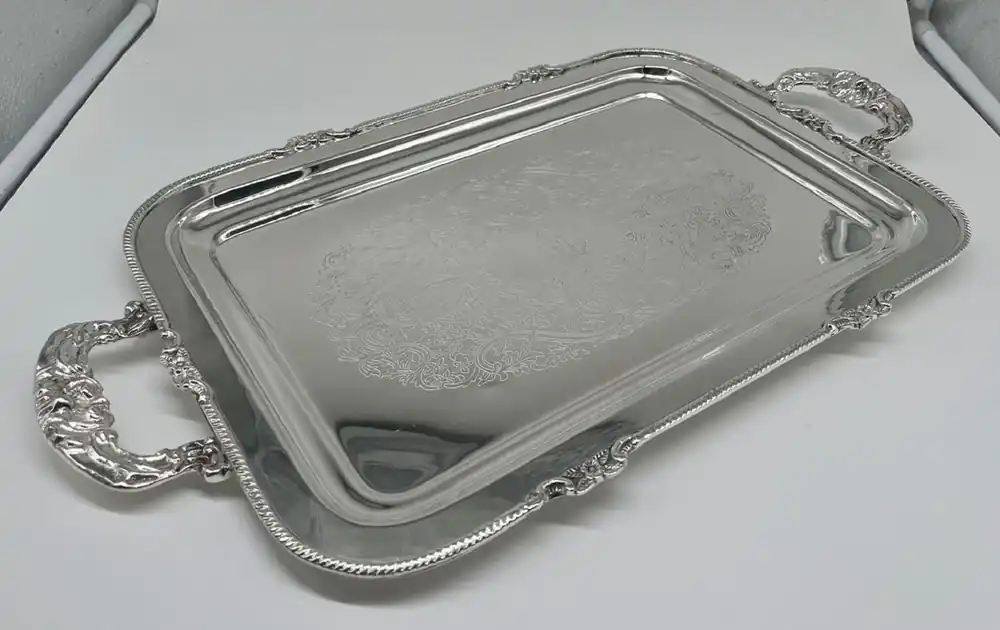 Saisonangebot Pompöös by Casa Padrino Luxus Barock Serviertablett Krone Silber 47 cm - designed by Harald Glööckler