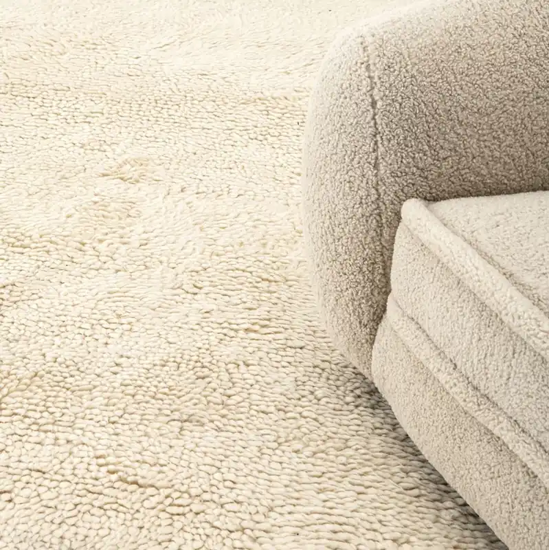 Abverkauf Casa Padrino Luxus Teppich aus Neuseeland Wolle Beige - Verschiedene Größen - Handgetufteter Wohnzimmerteppich - Luxus Wohnzimmer Deko Accessoires