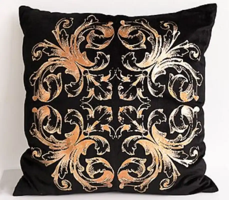 Casa Padrino Luxus Barock Kissen Schwarz / Gold 50 x 50 cm - Deko Accessoires Ausverkauf
