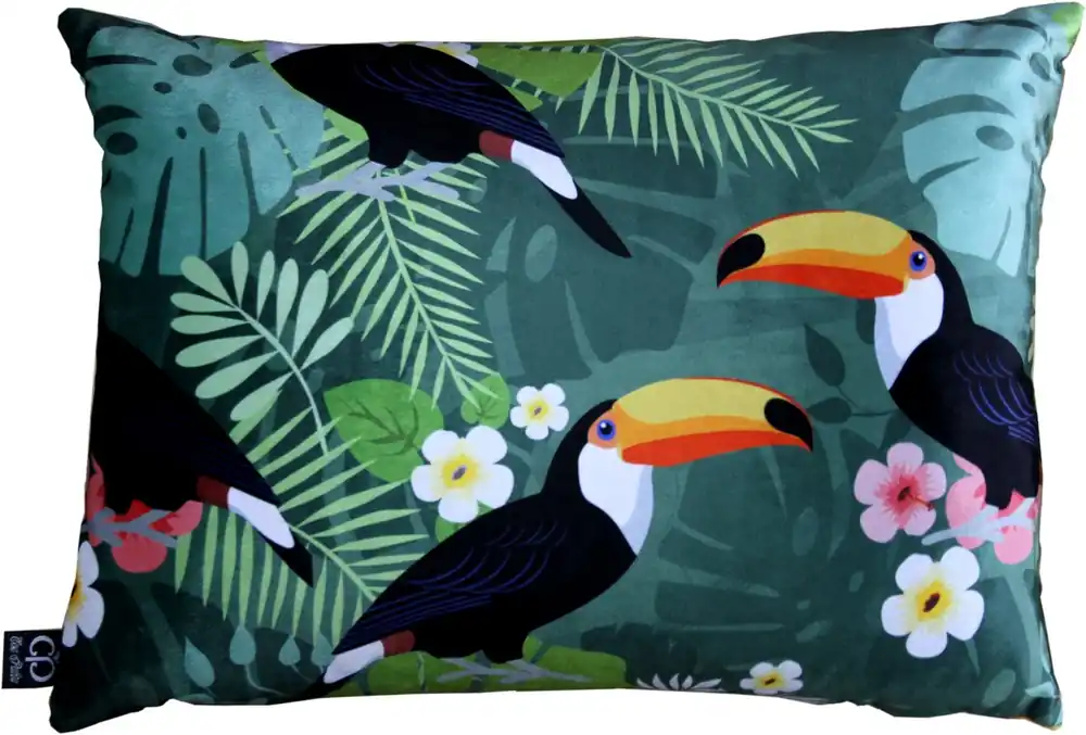 Versand Am Gleichen Tag Casa Padrino Luxus Deko Kissen Hawaii Tropical Mehrfarbig 35 x 55 cm - Feinster Samtstoff - Luxus Qualität