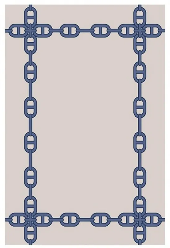 Online Kaufen Wunderschöner Luxus Teppich aus 100% Neuseeland-Wolle, Blau/Creme, Samtweich 200 x 300 cm - Hochwertige Qualität