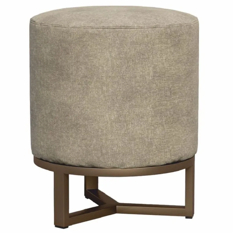 Casa Padrino Luxus Hocker Grau / Braun Ø 40 x H. 50 cm - Luxus Möbel Großhandel