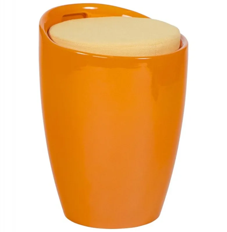 Casa Padrino Designer Hocker Orange mit Sitzpolster und Stauraum unter dem Sitz Preis Gesenkt