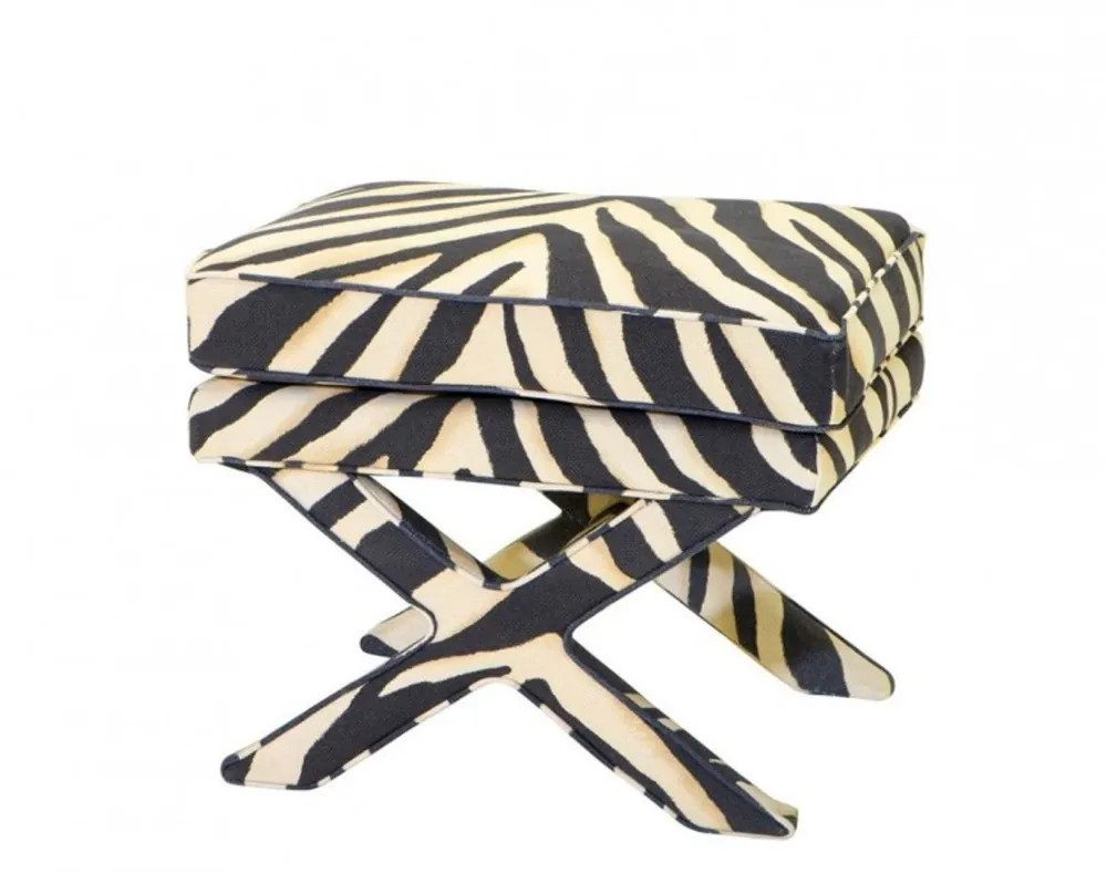 Casa Padrino Luxus Sitz Hocker Zebra 62 x 46 x H. 50 cm - Luxus Hocker Wochenendangebot