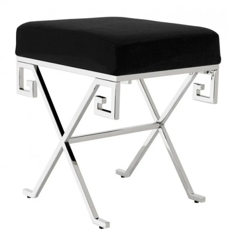 Casa Padrino Luxus Sitz Hocker Edelstahl vernickelt - Vintage Art Deco Möbel Nur Heute