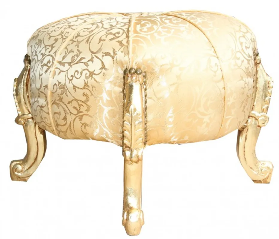 Super-Preis Casa Padrino Barock Sitzhocker-Rundhocker- Gold Muster/ Gold- Barock Möbel