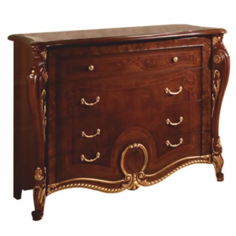 Finale Aktion Casa Padrino Luxus Barock Kommode Dunkelbraun / Gold 133 cm - Made in Italy