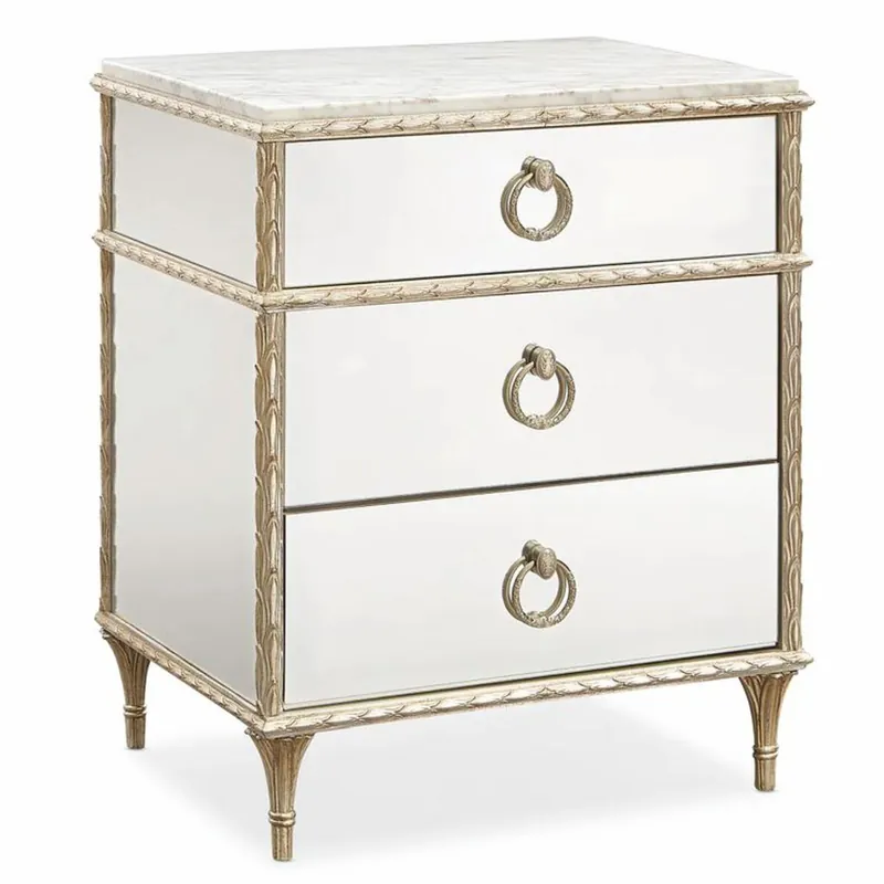Finale Aktion Casa Padrino Luxus Barock Nachtkommode Weiß / Gold H. 71 cm - Verspiegelte Barock Möbel