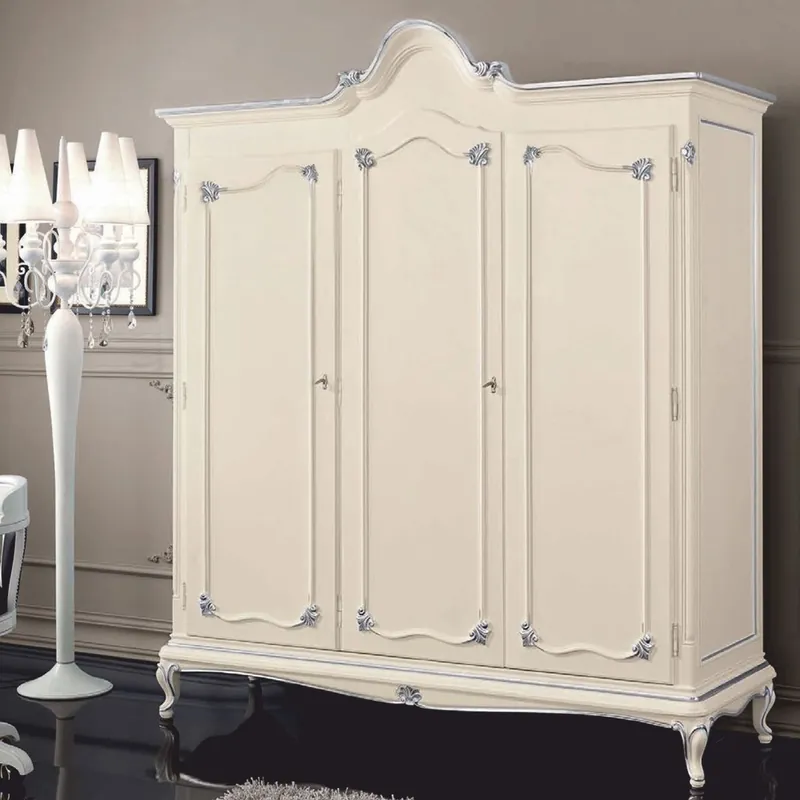 Casa Padrino Luxus Barock Schlafzimmer Schrank Creme / Silber 181 x H. 235 cm - Made in Italy Jetzt Bestellen