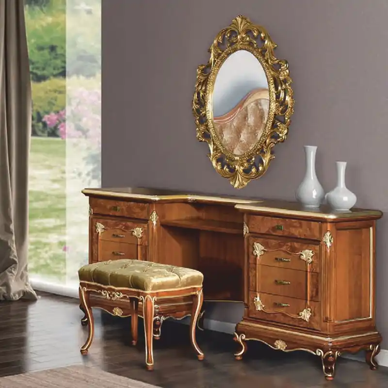Kostenloser Rückversand Casa Padrino Luxus Barock Schminkkommoden Set Braun / Gold - Barock Möbel - Made in Italy