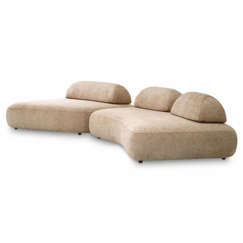Casa Padrino Luxus Sofa Sandfarben / Schwarz - Modulares 2-Teiliges Wohnzimmer Sofa Solange Der Vorrat Reicht