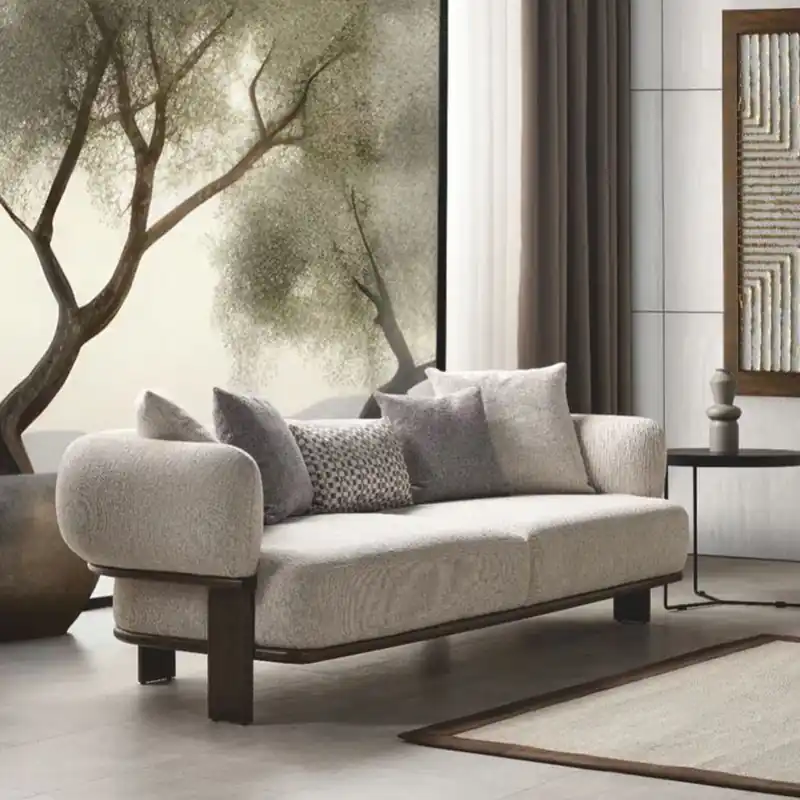 Casa Padrino Luxus Wohzimmer & Hotel Sofa Hellgrau / Dunkelbraun 230 cm - Luxus Möbel Zertifiziert