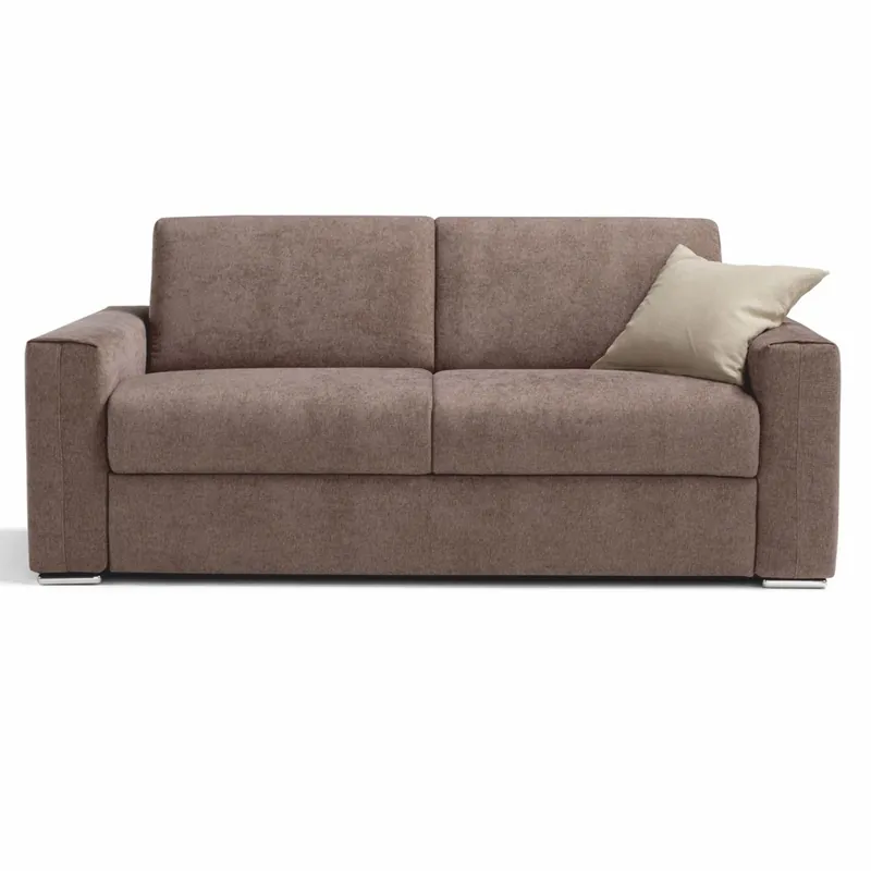 Casa Padrino Luxus Schlafsofa Braun / Silber 218 cm - Ausklappbares Wohnzimmer Sofa Highlight