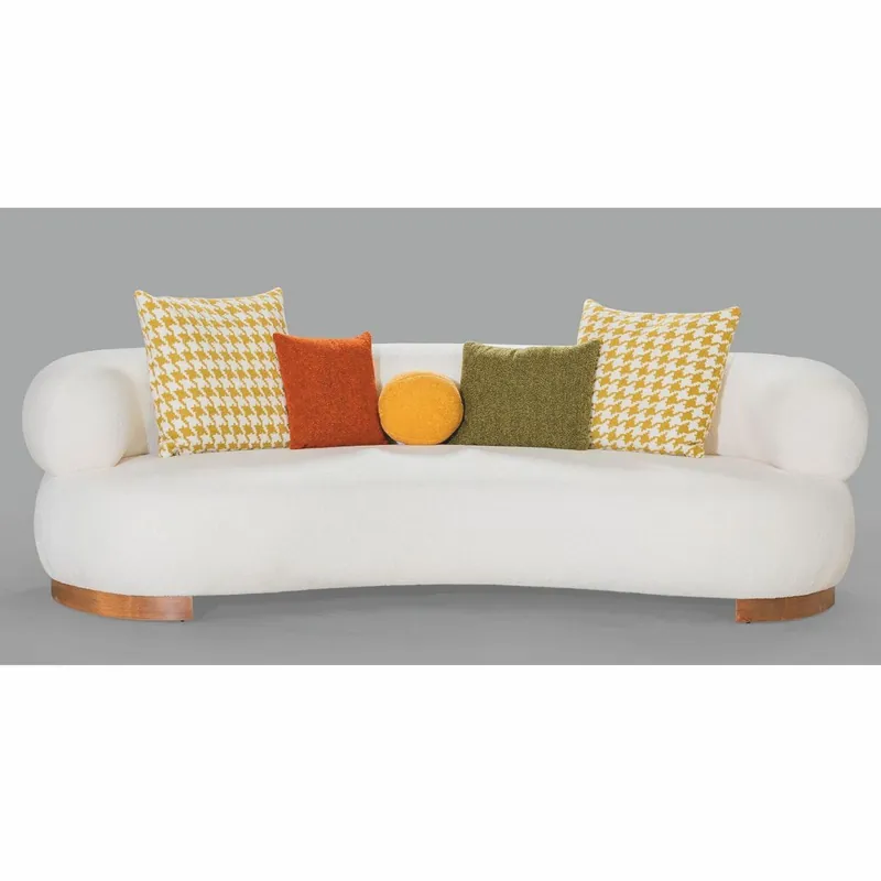 Casa Padrino Luxus Sofa Weiß / Braun 255 cm - Wohnzimmer & Hotel Möbel Wochenendangebot