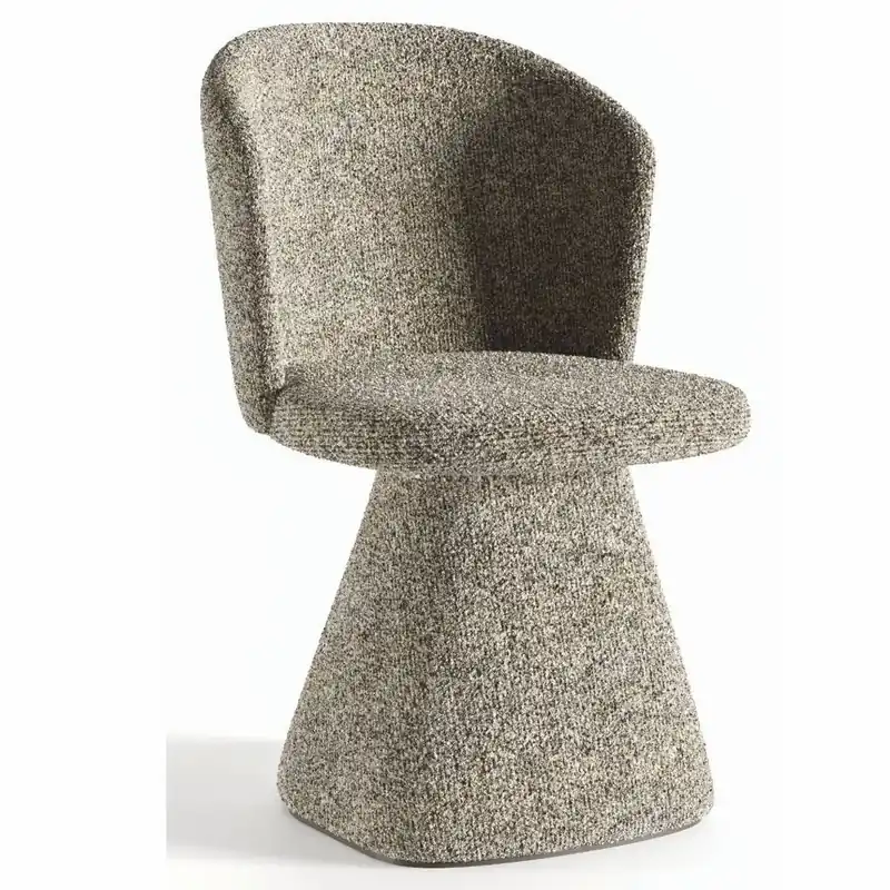Handgefertigt Casa Padrino Luxus Esszimmer Stuhl mit gebogener Rückenlehne Grau H. 84 cm - Esszimmer Möbel