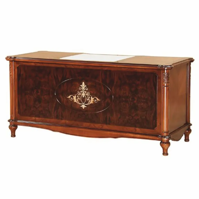 Direkt Vom Hersteller Casa Padrino Luxus Barock Schreibtisch Braun / Dunkelbraun / Gold 167,5 cm - Barockstil Büro Möbel