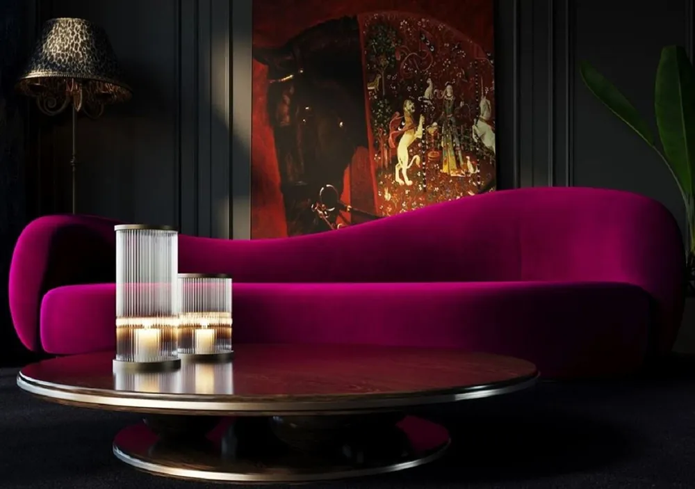 Jetzt Kaufen Casa Padrino Luxus Samt Sofa Lila 280 cm - Wohnzimmer Sofa & Hotel Möbel