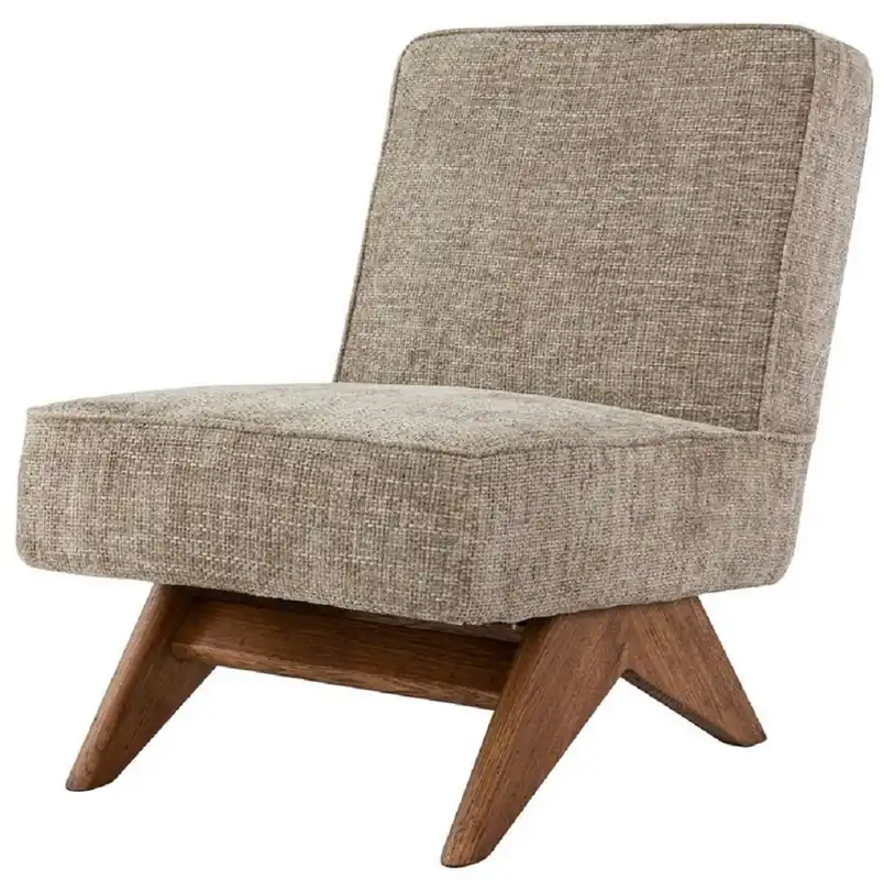Casa Padrino Luxus Wohnzimmer & Hotel Sessel Beige / Braun H. 73 cm - Luxus Möbel Angebot