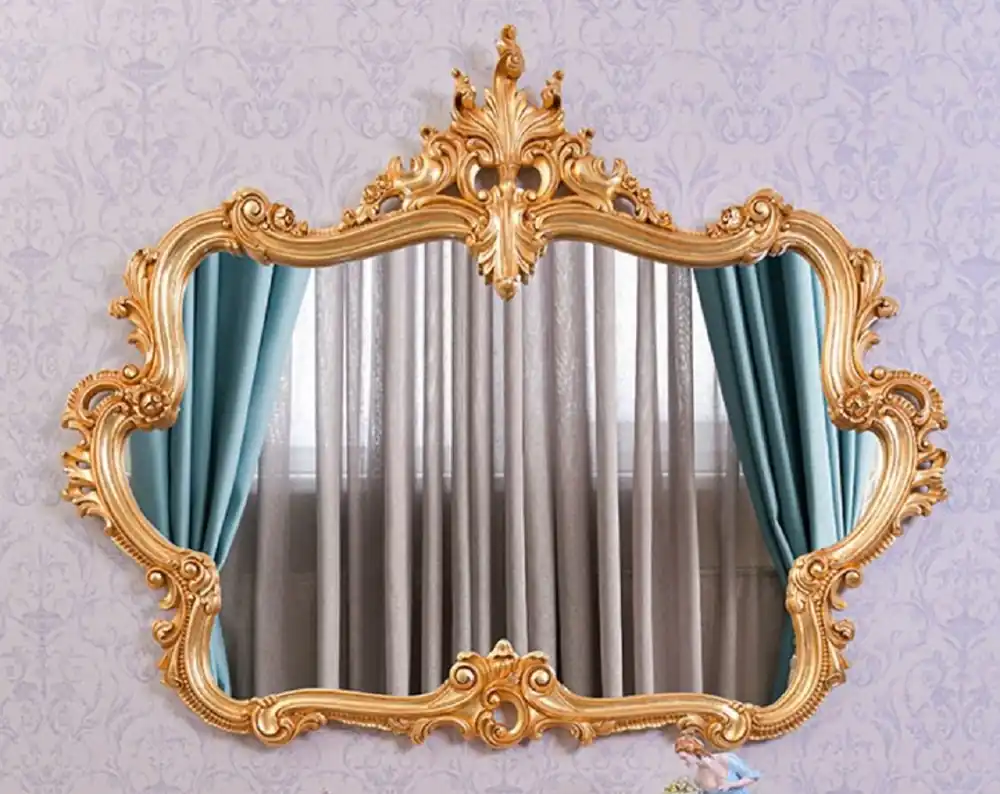 Casa Padrino Luxus Barock Spiegel Gold 133 cm - Barockstil Wandspiegel - Made in Italy Neuheit