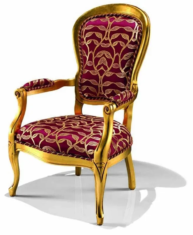 Solange Der Vorrat Reicht Casa Padrino Luxus Barock Sessel Lila / Gold - Made in Italy
