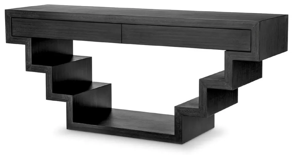 Jetzt Zugreifen Casa Padrino Luxus Konsole Schwarzgrau 180 x 50 x H. 77 cm - Rechteckiger Konsolentisch mit 2 Schubladen - Wohnzimmer Möbel - Hotel Möbel - Luxus Möbel - Luxus Einrichtung