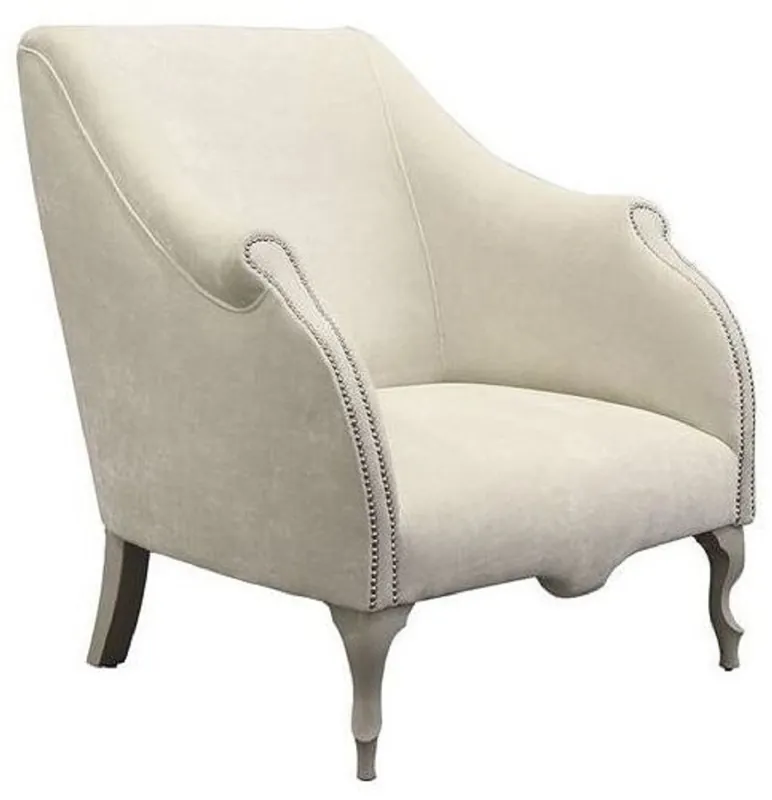 Letzte Chance Casa Padrino Luxus Art Deco Sessel Creme / Grau 85 x 85 x H. 88 cm - Wohnzimmer Sessel - Hotel Sessel - Wohnzimmer Möbel - Hotel Möbel - Luxus Art Deco Möbel