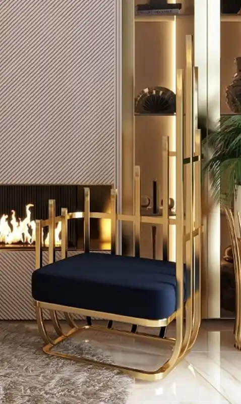 Schneller Versand Casa Padrino Luxus Designer Sessel rechte Seite Schwarz / Gold 68 x 68 x H. 153 cm - Wohnzimmer Möbel - Hotel Möbel - Luxus Möbel