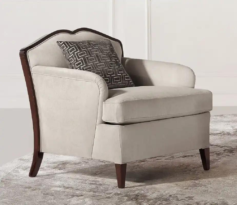 Premium Casa Padrino Luxus Art Deco Sessel Grau / Dunkelbraun - Handgefertigter Wohnzimmer Sessel - Wohnzimmer Möbel - Art Deco Möbel - Luxus Möbel - Luxus Qualität - Made in Italy