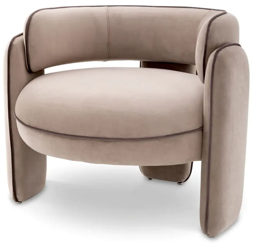 Günstig Casa Padrino Luxus Samt Sessel Greige 80 x 71 x H. 68,5 cm - Wohnzimmer Sessel - Hotel Sessel - Wohnzimmer Möbel - Luxus Möbel - Wohnzimmer Einrichtung - Luxus Einrichtung - Möbel Luxus