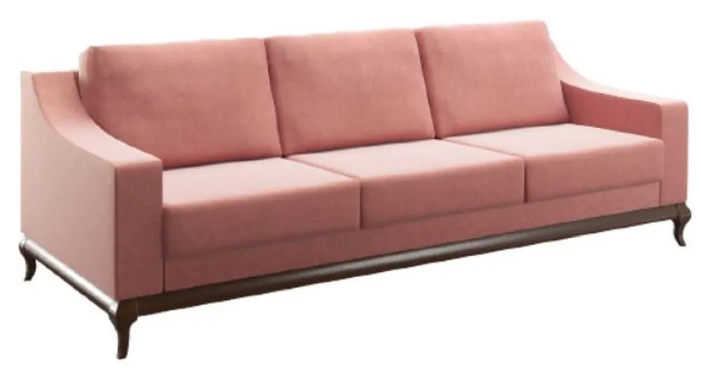 Casa Padrino Luxus Sofa Rosa / Dunkelbraun 225 x 100 x H. 77 cm - Wohnzimmer Sofa mit Schlaffunktion - Wohnzimmer Möbel - Luxus Möbel - Luxus Interior Nur Für Kurze Zeit
