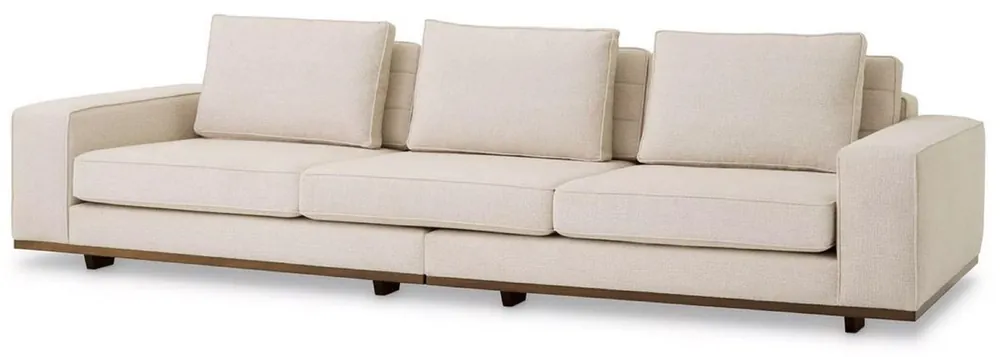 Heute Kaufen Casa Padrino Luxus Sofa Beige / Braun 286 x 110 x H. 80 cm - Wohnzimmer Sofa mit Kissen - Wohnzimmer Möbel - Luxus Möbel - Wohnzimmer Einrichtung - Luxus Einrichtung - Luxus Qualität