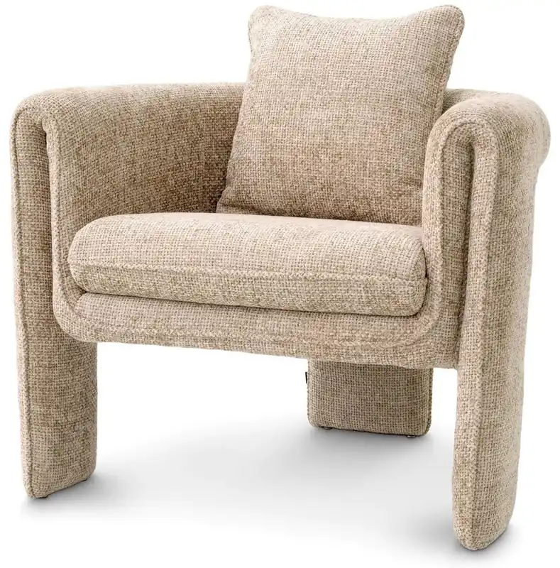 Premium Casa Padrino Luxus Sessel Sandfarben 81 x 77 x H. 68 cm - Wohnzimmer Sessel - Hotel Sessel - Wohnzimmer Möbel - Luxus Möbel - Wohnzimmer Einrichtung - Luxus Einrichtung - Möbel Luxus