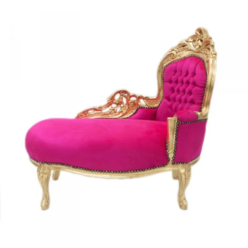 Nur Heute Casa Padrino Barock Kinder Chaiselongue Pink/Gold- Kindermöbel