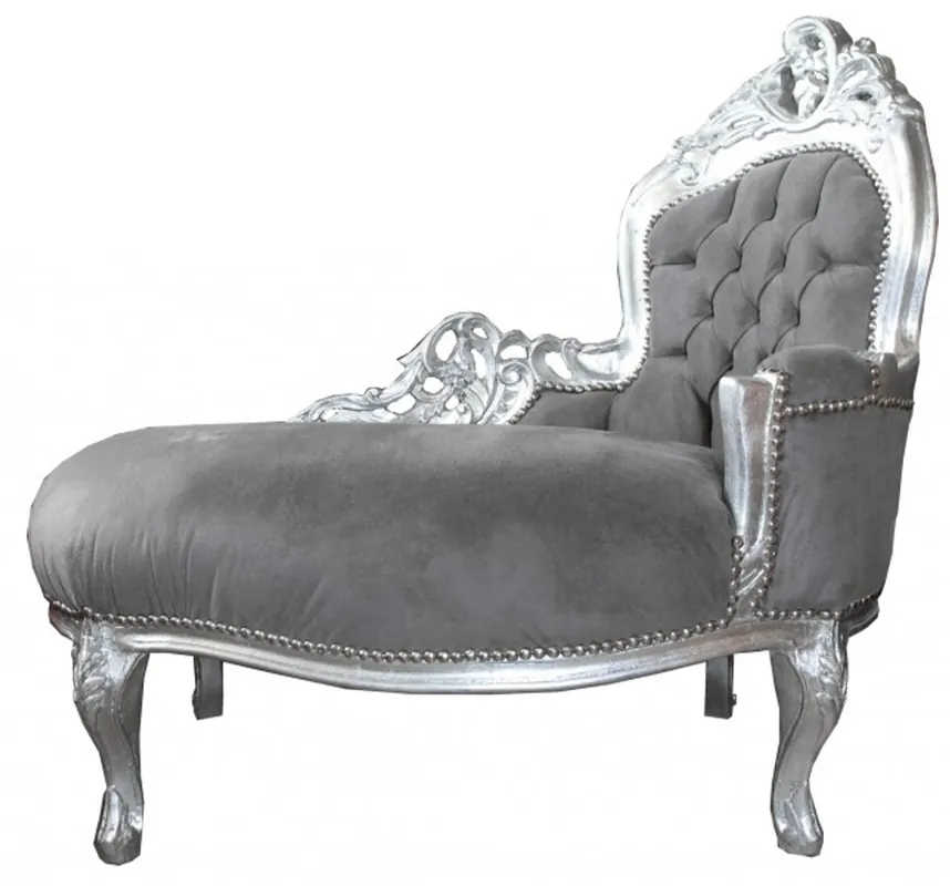Kostenloser Versand Casa Padrino Barock Kinder Chaiselongue Grau/Silber- Kindermöbel