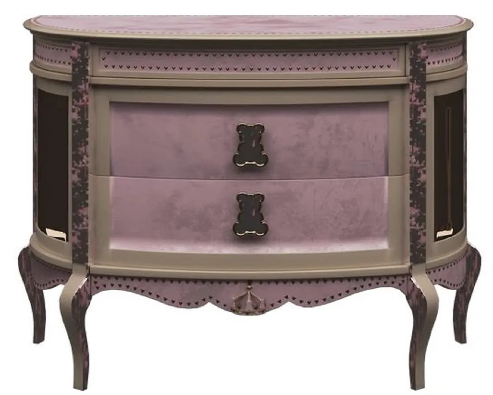 Online Kaufen Casa Padrino Luxus Barock Nachtkommode Rosa / Beige - Prunkvoller Kinderzimmer Nachttisch - Barock Kinderzimmer Möbel - Luxus Qualität - Made in Italy