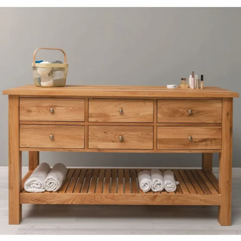Casa Padrino Landhausstil Kommode mit 6 Schubladen Braun 156 cm - Landhausstil Möbel Ausverkauf