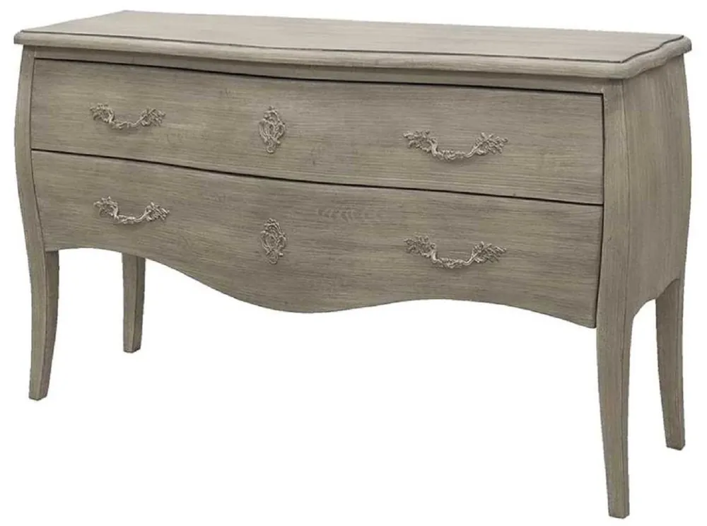 Casa Padrino Luxus Landhausstil Massivholz Kommode mit 2 Schubladen Grau - Handgefertigte Landhausstil Möbel - Luxus Qualität Sonderangebot