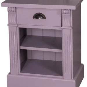 Ab Werk Casa Padrino Landhausstil Nachttisch mit Schublade und Regal Antik Lila 49 x 33 x H. 60 cm - Massivholz Nachtkommode - Nachtschrank - Landhausstil Schlafzimmermöbel