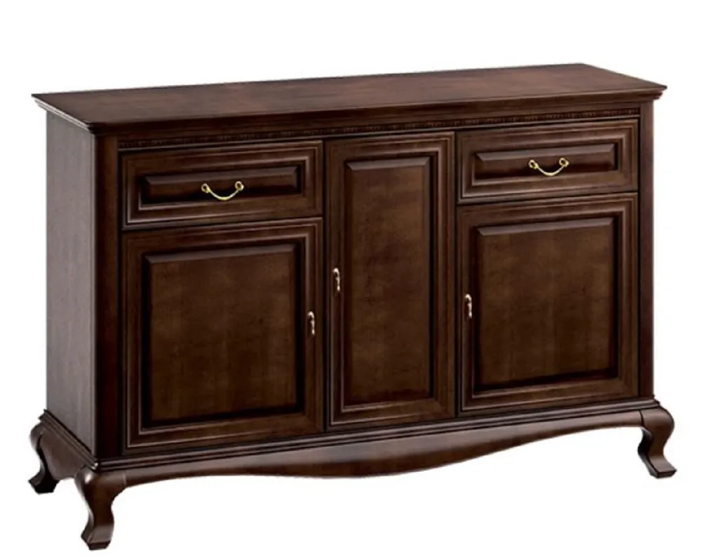Heute Kaufen Casa Padrino Luxus Jugendstil Kommode mit 3 Türen und 2 Schubladen Dunkelbraun 148,3 x 45,6 x H. 95 cm - Luxus Qualität