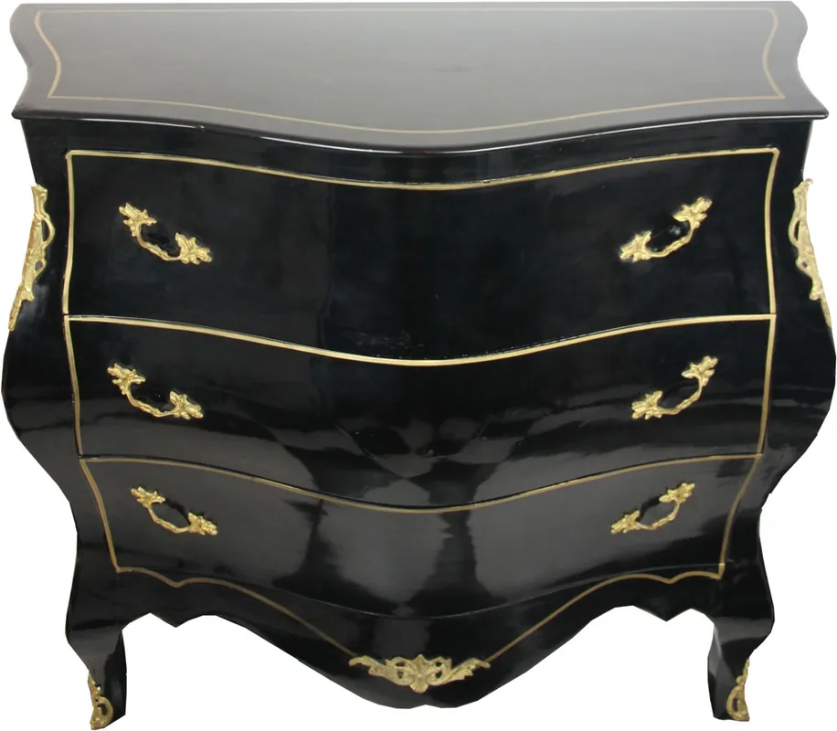Saisonangebot Casa Padrino Barock KommodeSchwarz/Gold Breite 120 cm - Antik Stil Möbel