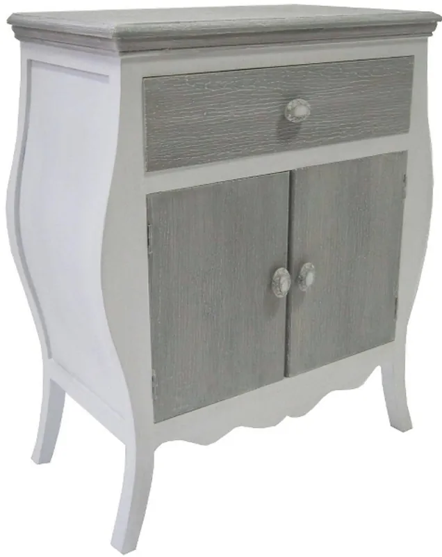 Casa Padrino Landhausstil Kommode mit 2 Türen und Schublade Antik Weiß / Grau 65 x 34 x H. 76 cm - Landhausstil Möbel Finale Aktion