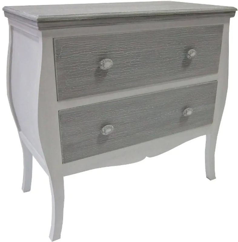 Casa Padrino Landhausstil Kommode mit 2 Schubladen Antik Weiß / Grau 77 x 40 x H. 78 cm - Landhausstil Möbel Markenprodukt