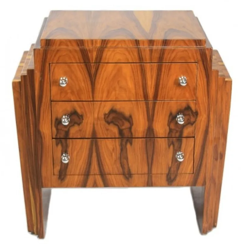 Rabatt Casa Padrino Art Deco Kommode Mahagoni - Handgefertigt aus Massivholz - Nachtschrank Nachttisch Kommode