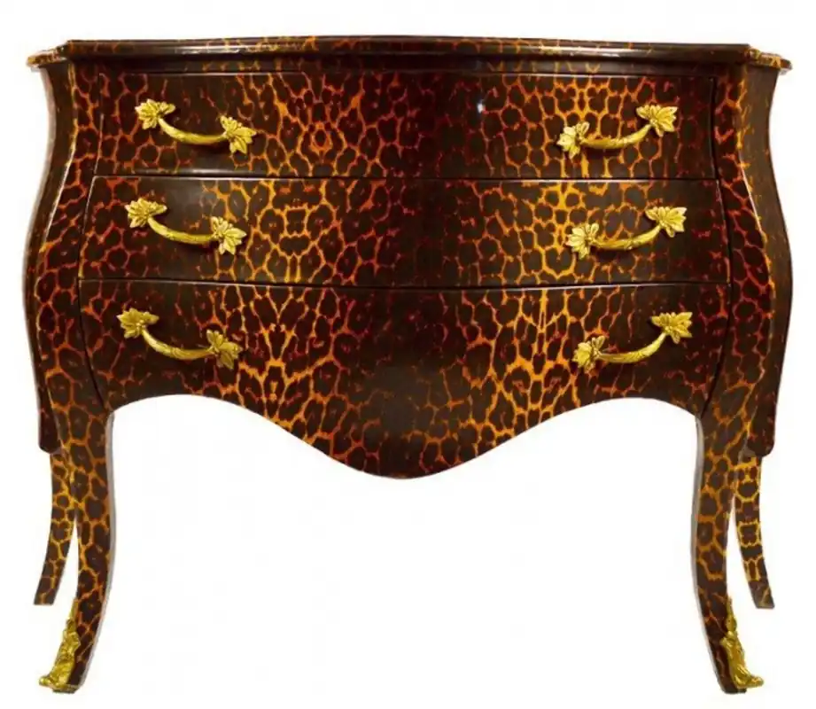 Casa Padrino Barock Kommode in Leopard mit 3 Schubladen Markenware