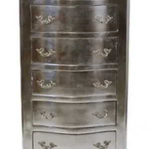 Ab Werk Casa Padrino Barock Kommode Silber mit 7 Schubladen 120 x 45x 35 cm - Antik Stil