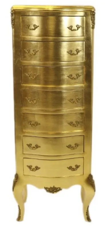 Casa Padrino Barock Kommode Gold mit 7 Schubladen 120 x 45x 35 cm - Antik Stil Heißes Angebot